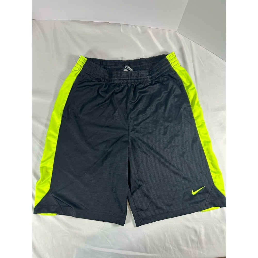 Nike Men's Athletic Gym Shorts Sz M Black Neon Green Training Casual